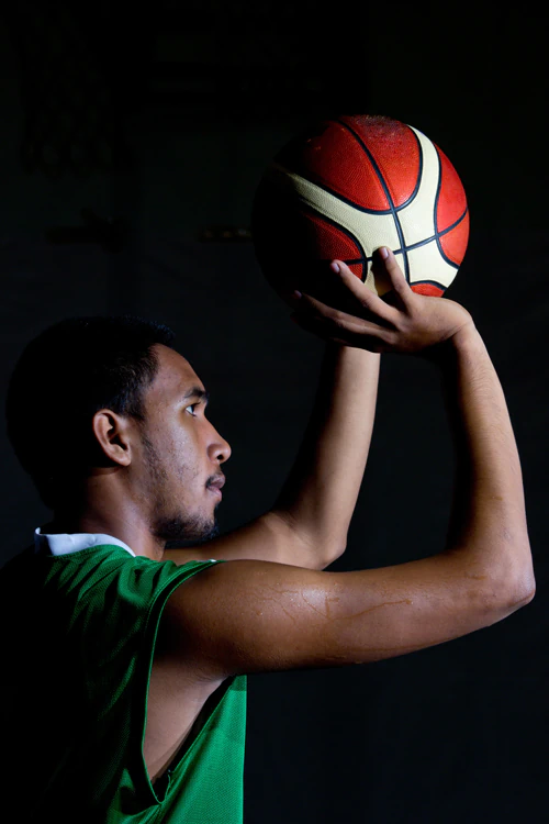 Basketball player about to make a shot